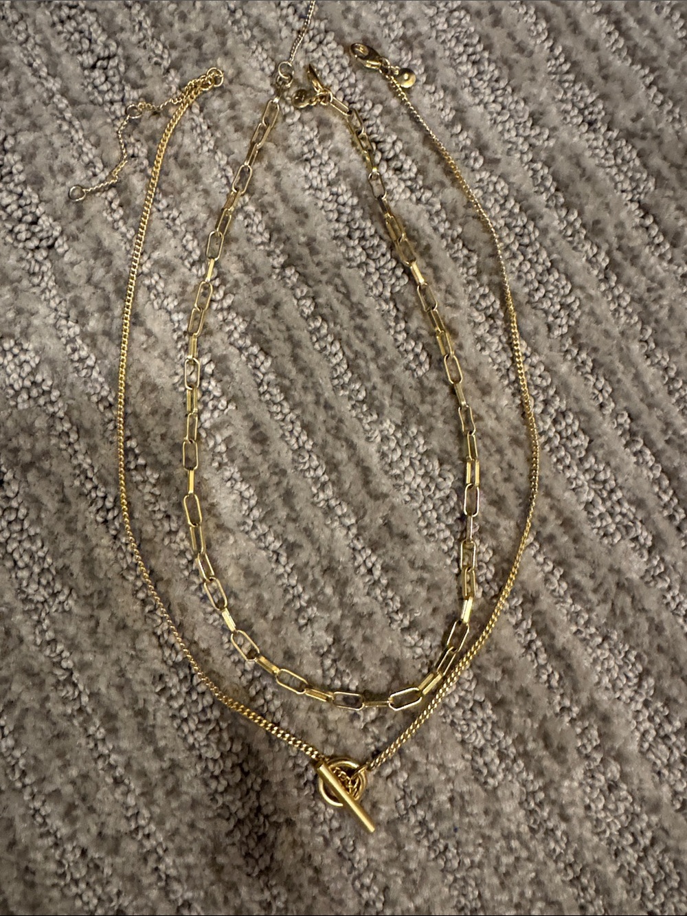 Gold Layered Toggle Chain Necklace - Women Jewelry